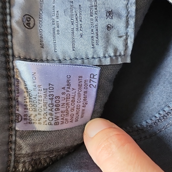 Adriano Goldschmied blue leather-look pant size 27 R - Picture 6 of 7